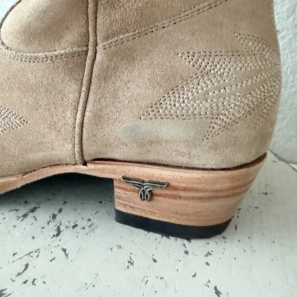 Lane LEXINGTON Over the Knee Womens Cowboy Boots 8.5 Latte Suede Western Cowgirl - Picture 6 of 14